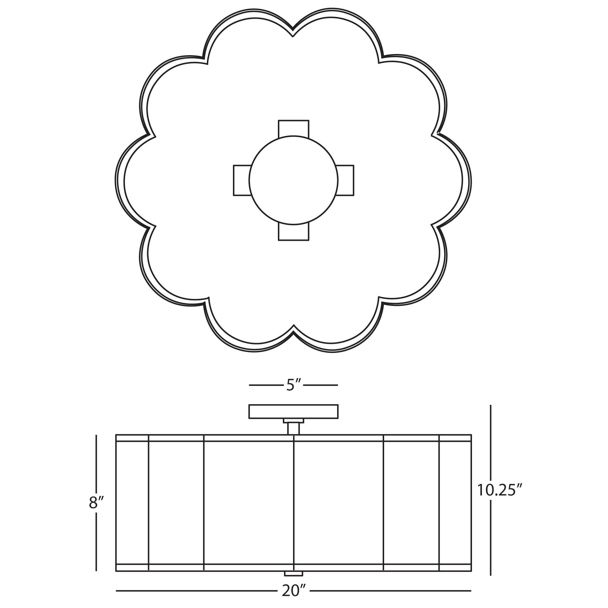 robert abbey axis semi flush mount