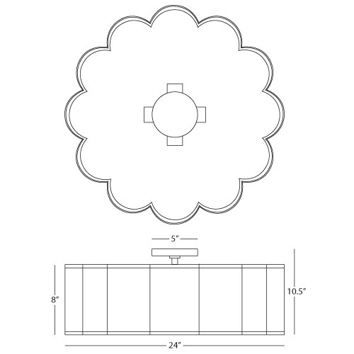 robert abbey axis flush mount